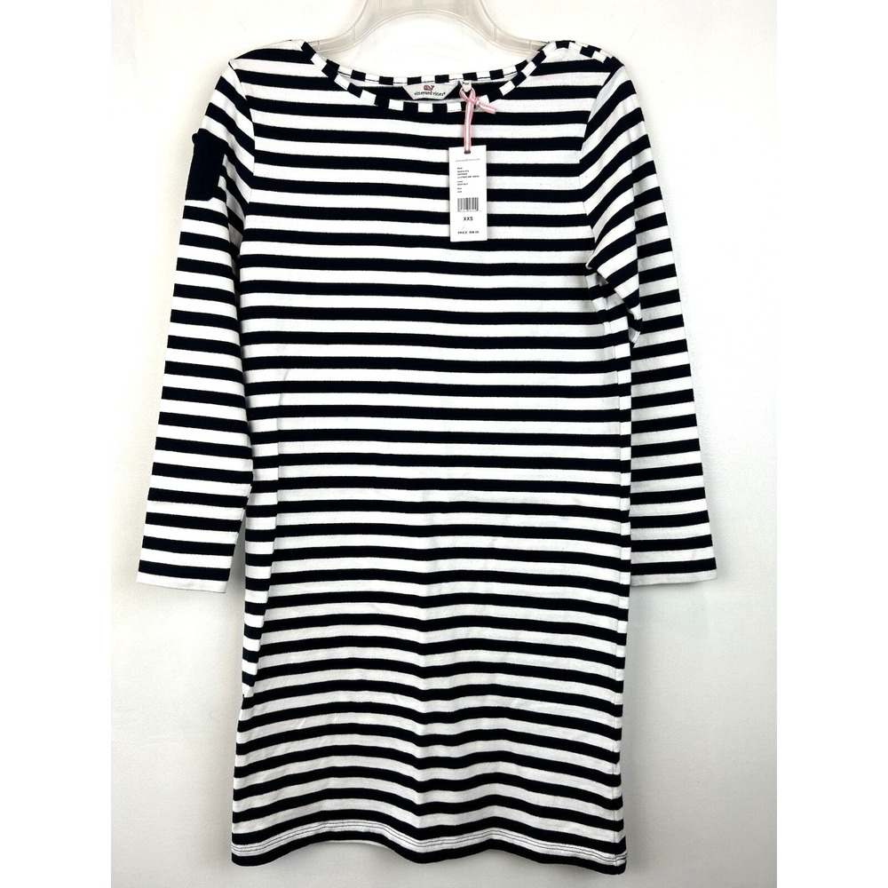 Vineyard Vines Dress Womens XXS Striped Navy Nautical Preppy Coastal Beachy New